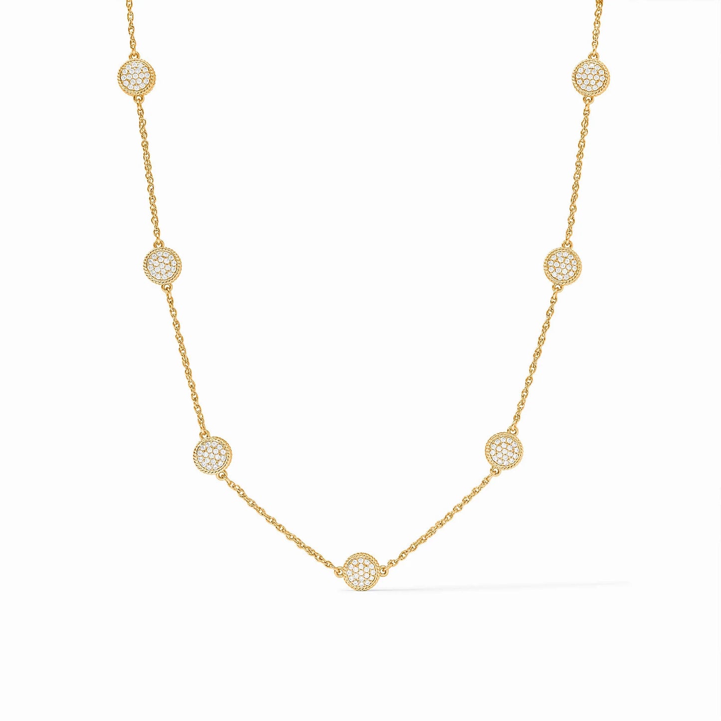 Julie Vos "Windsor Delicate Station Necklace"- Pave Cubic Zirconia