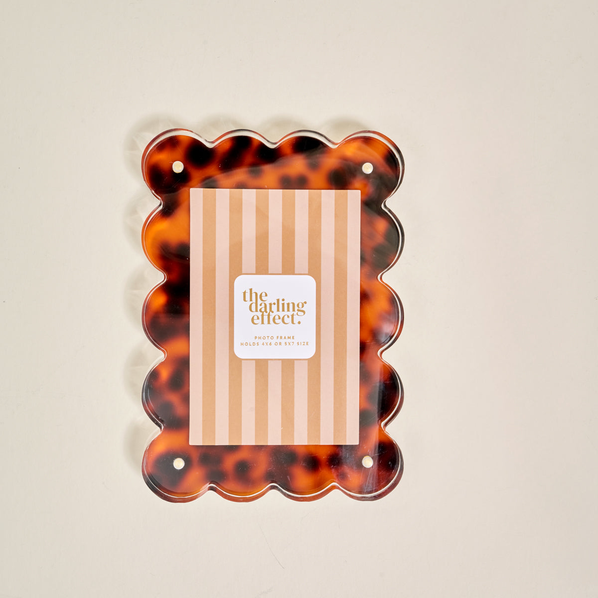 The Darling Effect Rectangle Scalloped Acrylic Frame-Tortoise