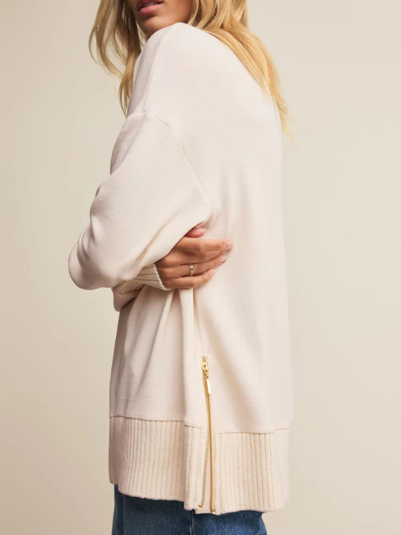 Z Supply Sable Rib Sweatshirt - Warm White