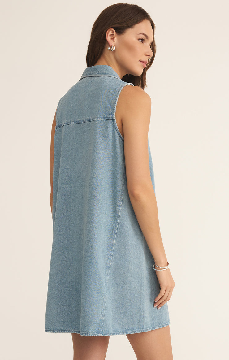Z Supply New Light Denim Dress - Light Vintage Indigo
