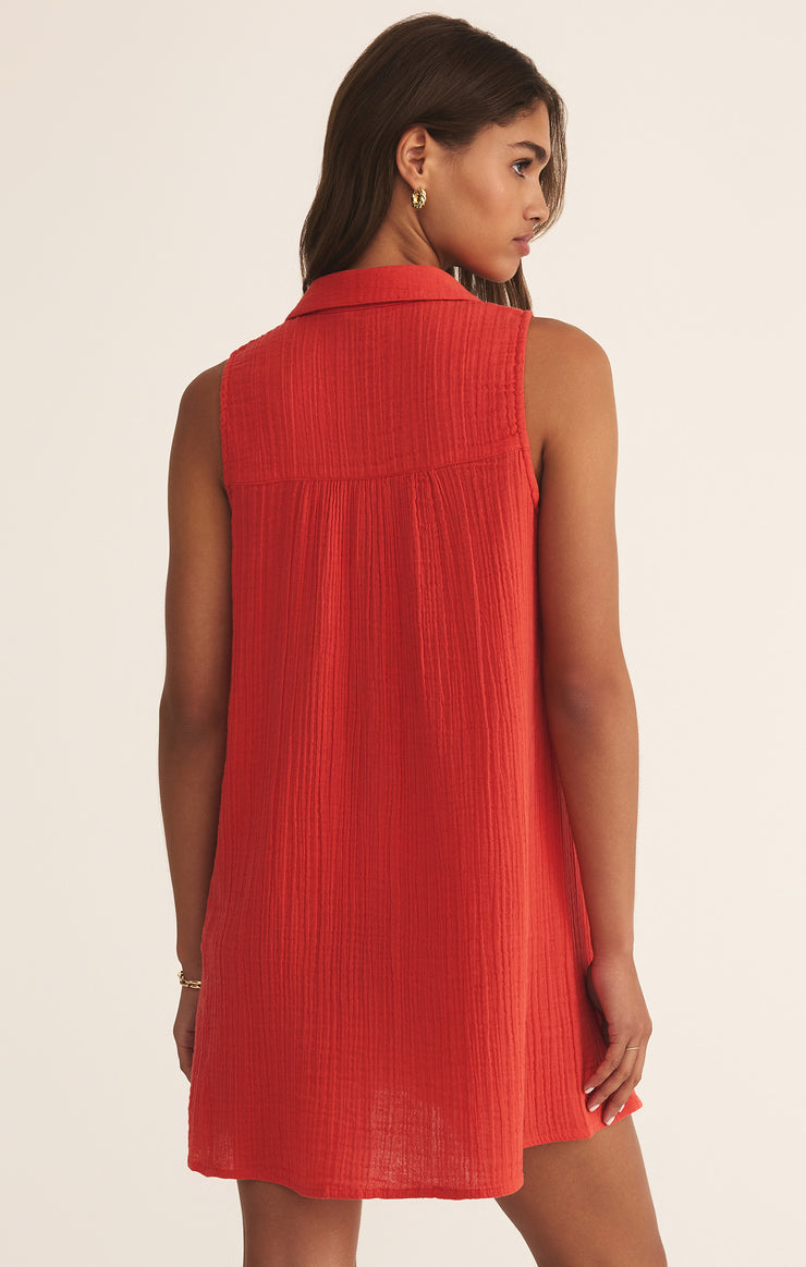 Z Supply New Light Gauze Mini Dress - Cabana Red