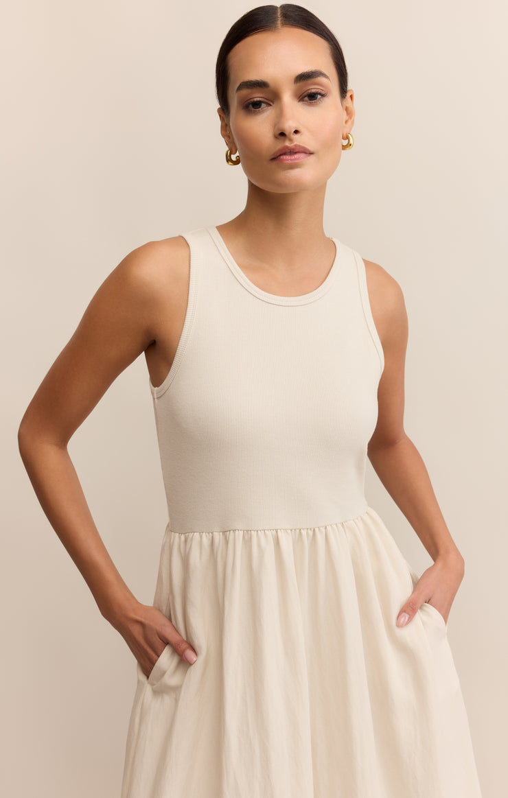 Z Supply Charlotte Rib Midi Dress - Crystal