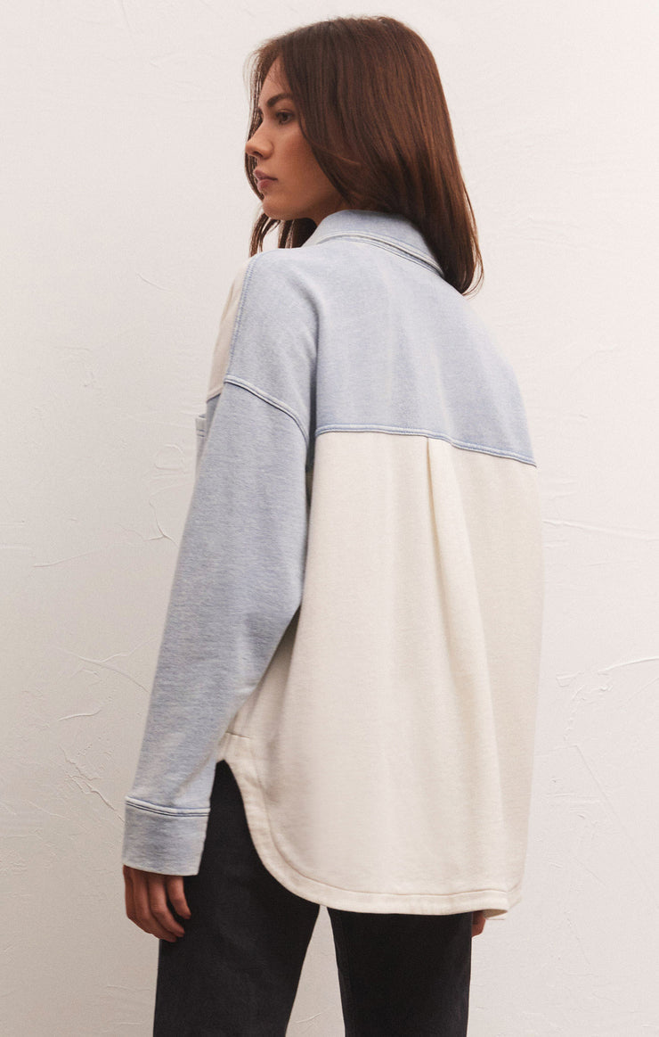 Z Supply All Day Colorblock Jacket-Washed Indigo