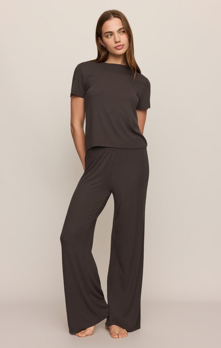 Z Supply Just Right Rib Tee-Cocoa Bean