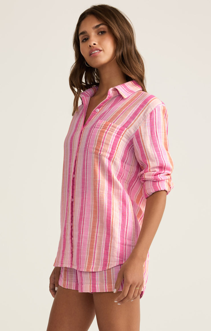 Z Supply Saturdays Stripe Gauze Shirt - Multi