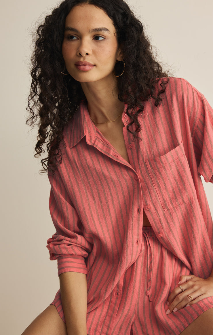 Z Supply The Perfect Linen Striped Short - Gelato