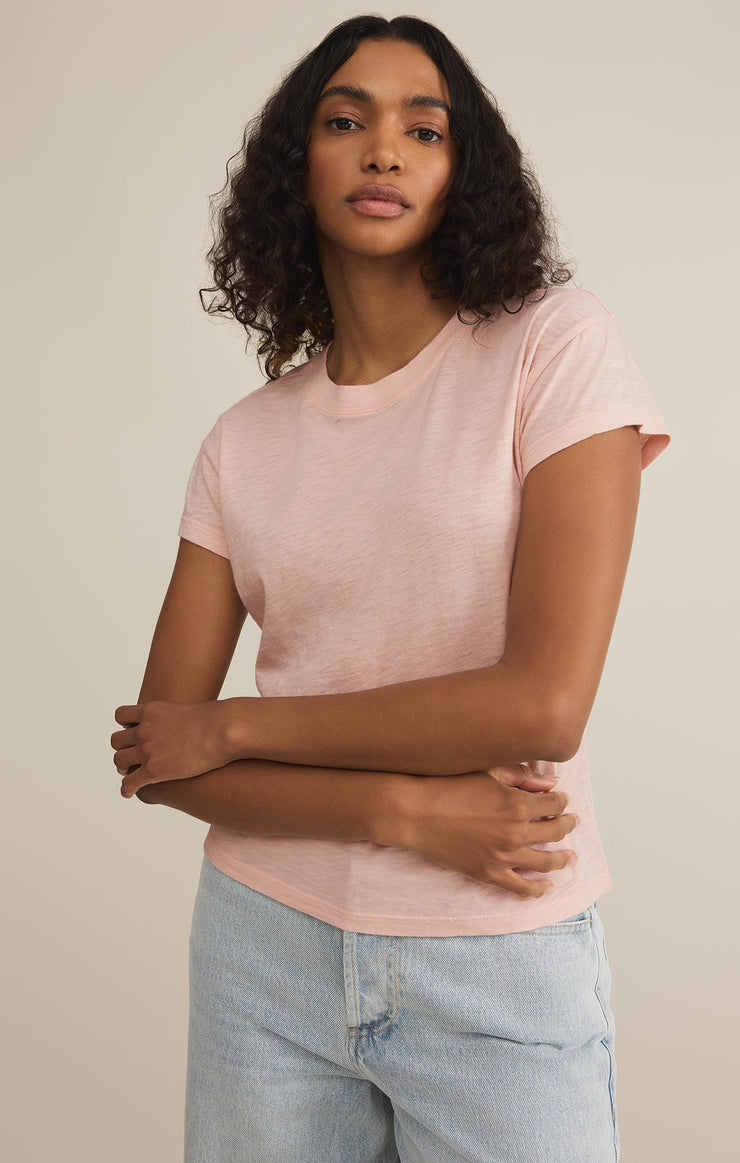 Z Supply Modern Slub Tee-Pink Salt