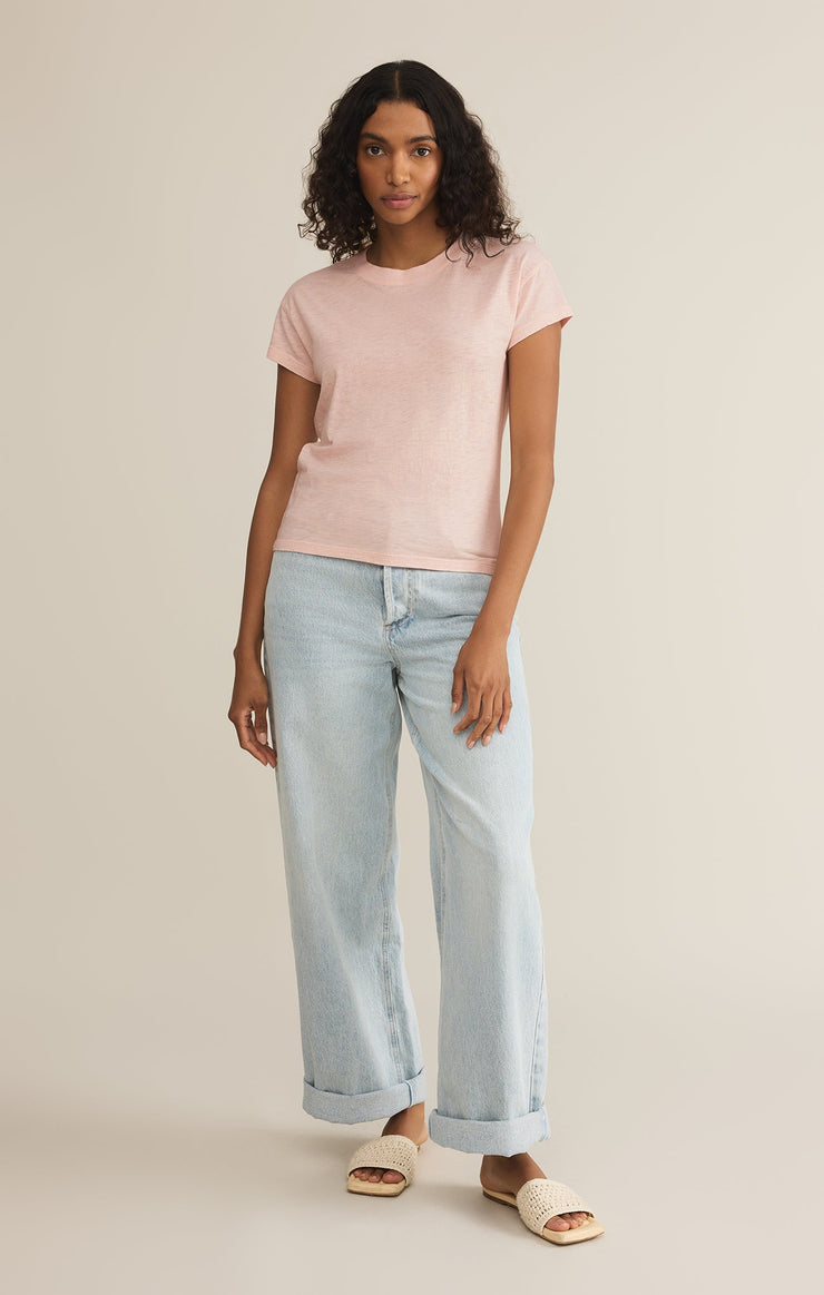 Z Supply Modern Slub Tee-Pink Salt