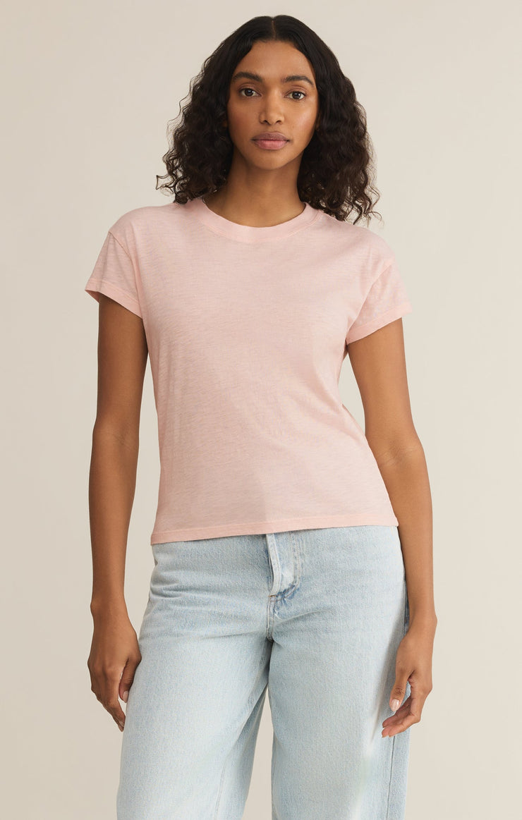 Z Supply Modern Slub Tee-Pink Salt
