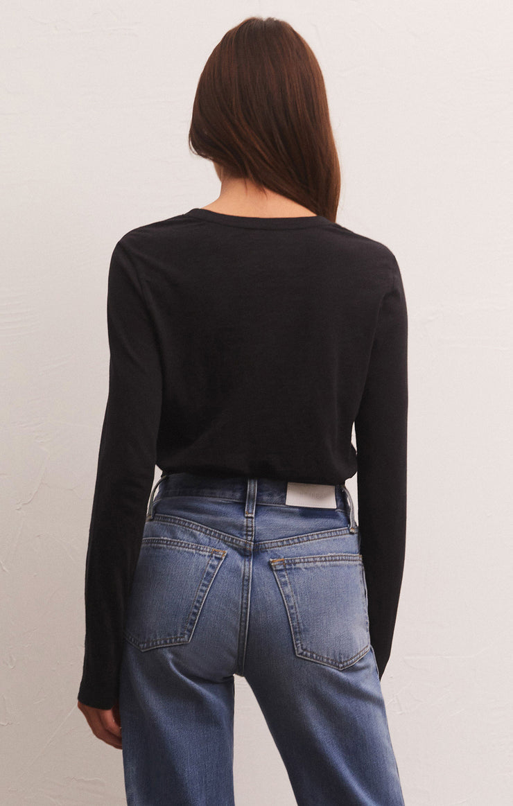 Z Supply Modern Slub L/S Tee-Black