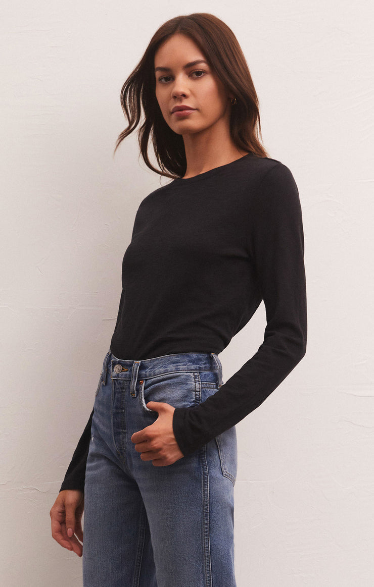 Z Supply Modern Slub L/S Tee-Black