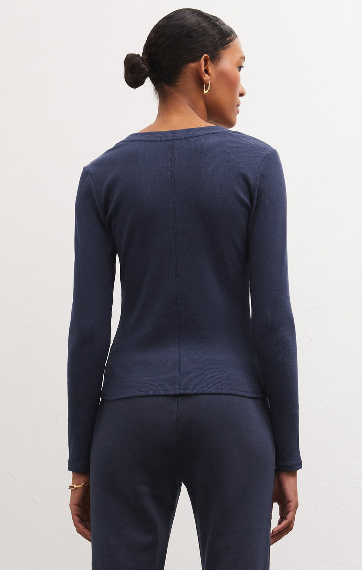 Z Supply Sirena Rib Long Sleeve Tee -Inca