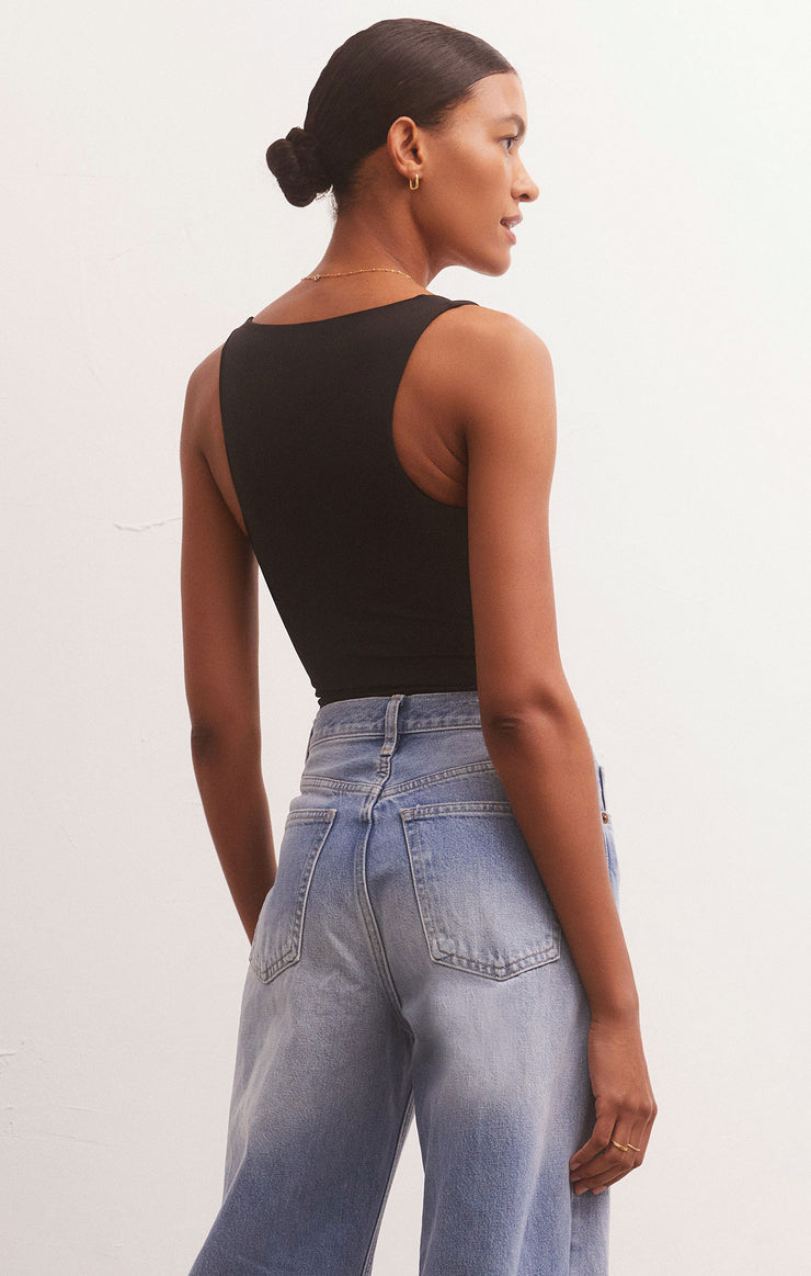 Z Supply Alana So Smooth Bodysuit-Black