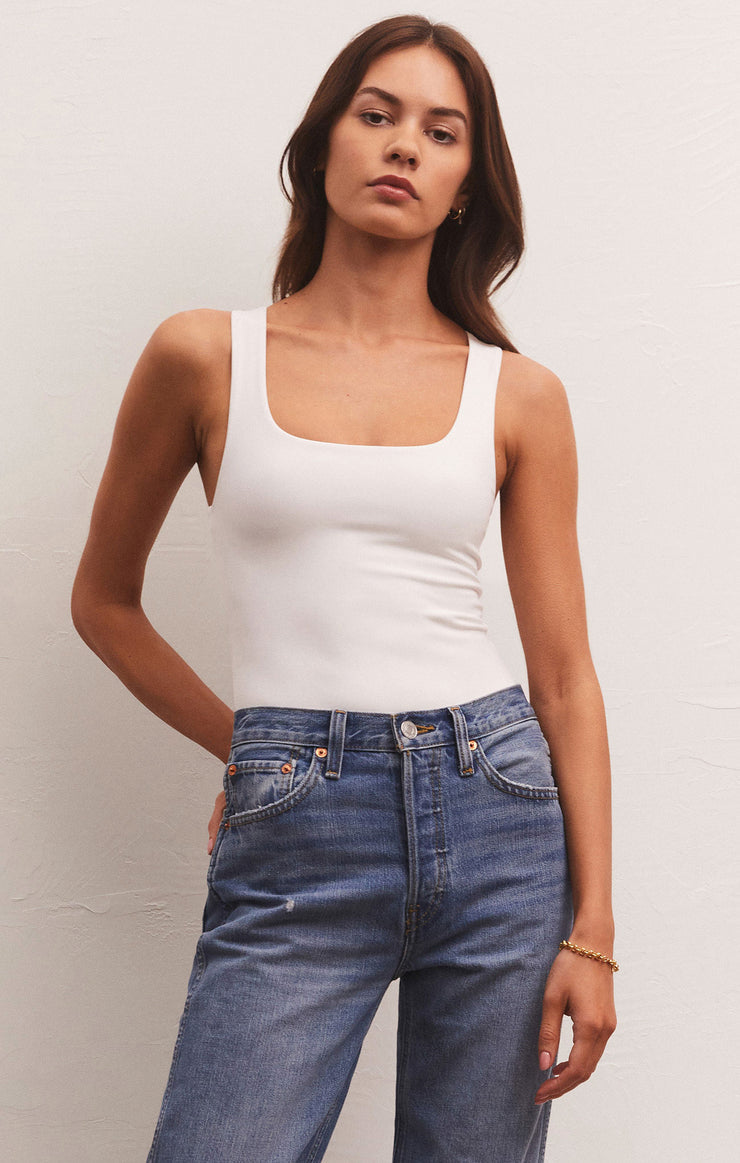 Z Supply Alana So Smooth Bodysuit-White