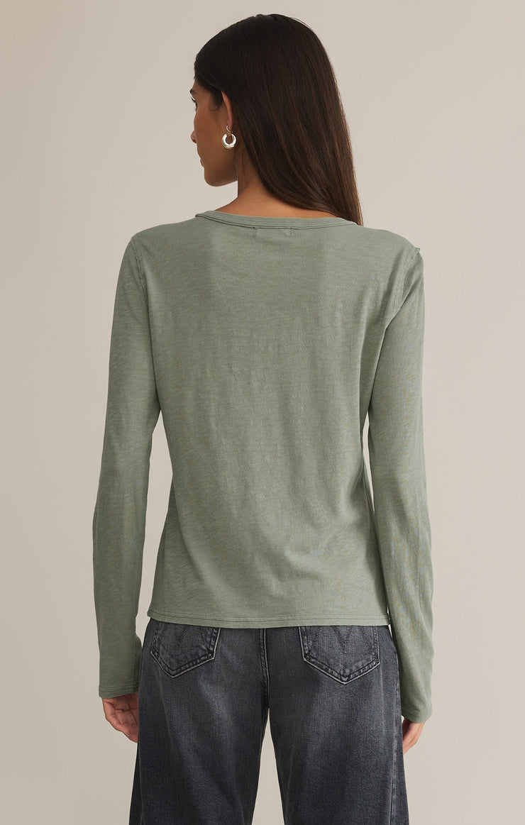 Z Supply Arlet Slub Tee-Sage Green