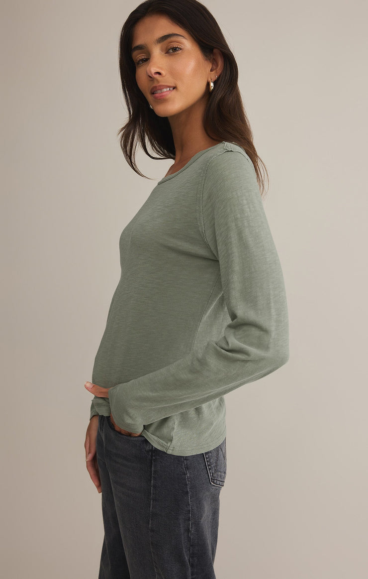 Z Supply Arlet Slub Tee-Sage Green