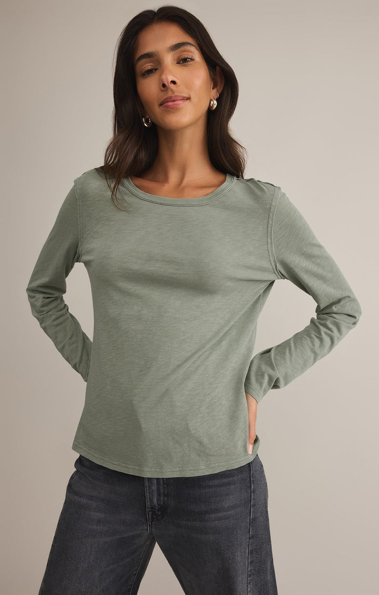 Z Supply Arlet Slub Tee-Sage Green