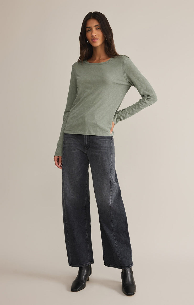 Z Supply Arlet Slub Tee-Sage Green