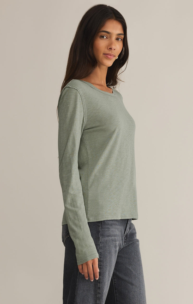 Z Supply Arlet Slub Tee-Sage Green