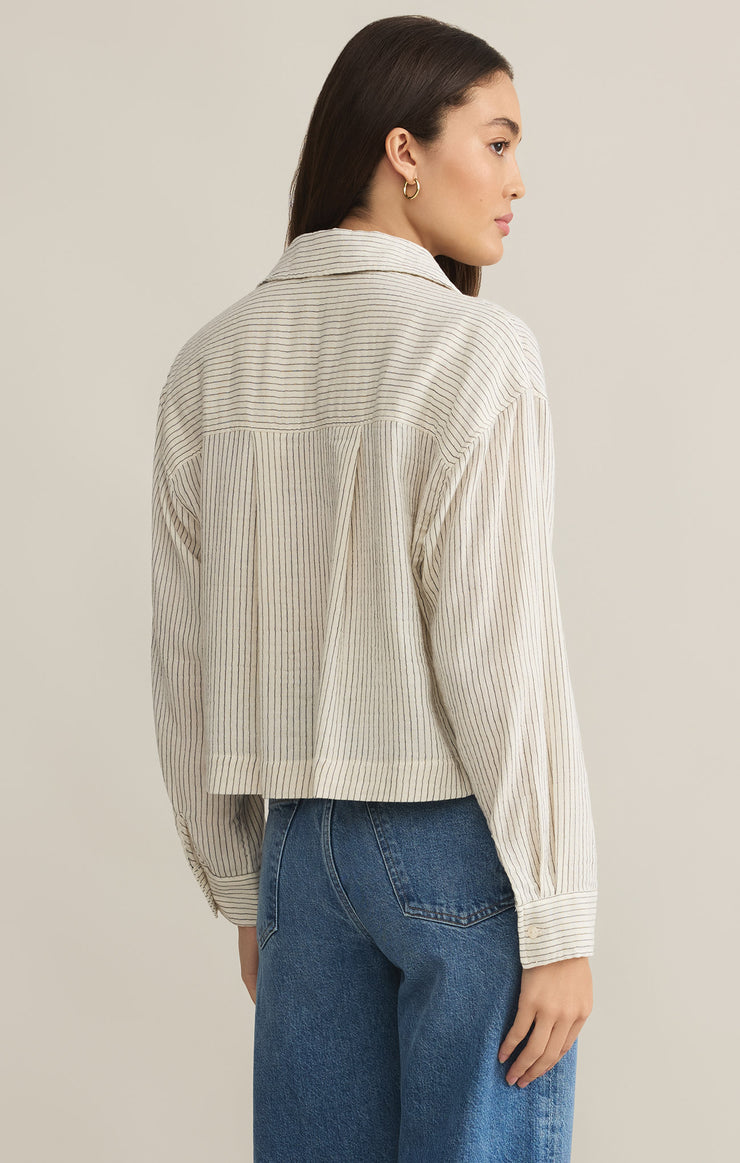 Z Supply Del Mar Striped Shirt-Natural