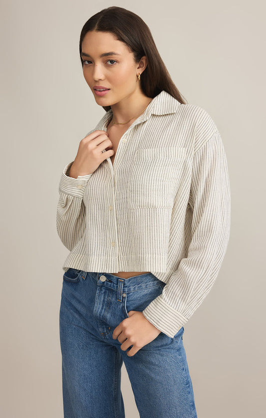 Z Supply Del Mar Striped Shirt-Natural