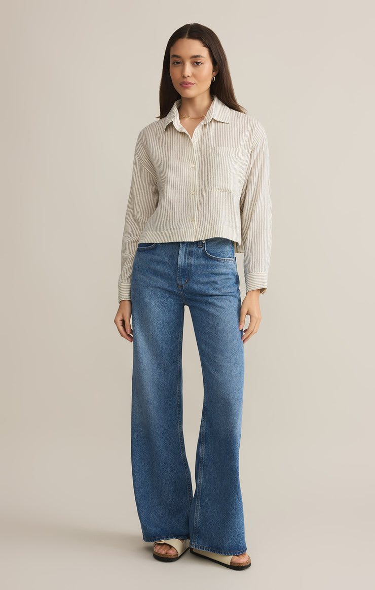 Z Supply Del Mar Striped Shirt-Natural