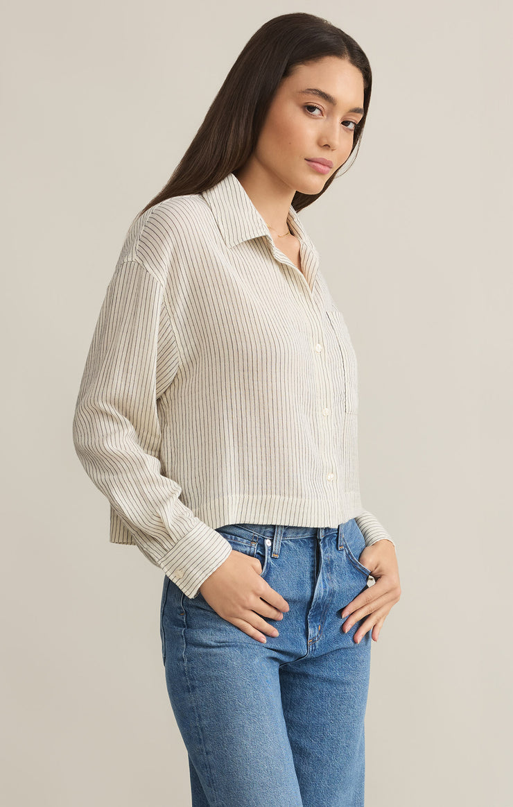Z Supply Del Mar Striped Shirt-Natural