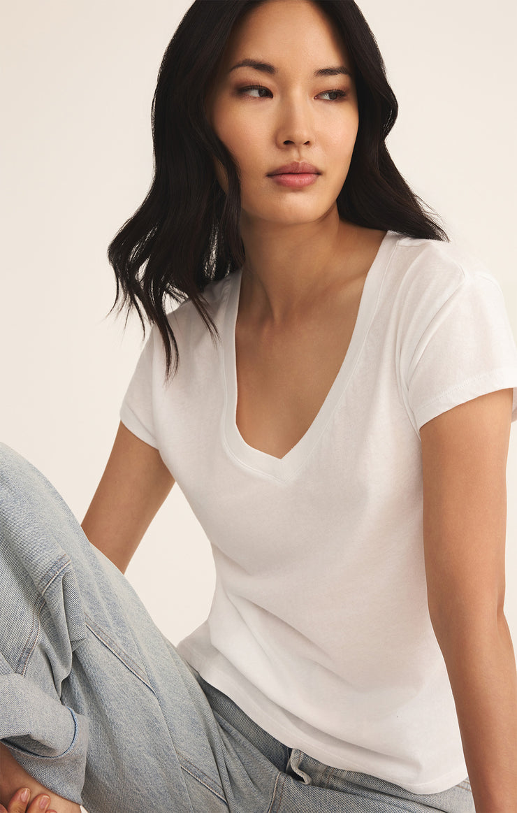 Z Supply Modern V-Neck Tee - White