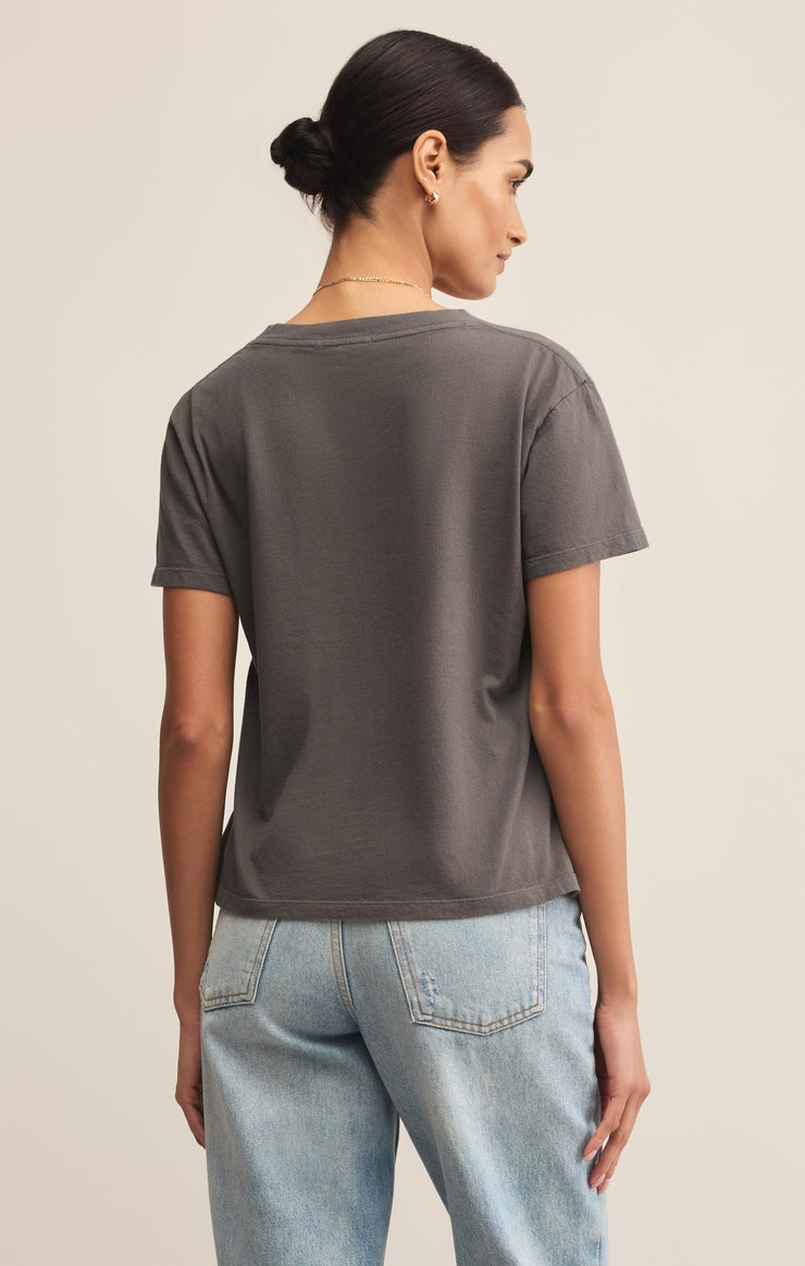 Z Supply Weekdays V-Neck Tee-Washed Grey