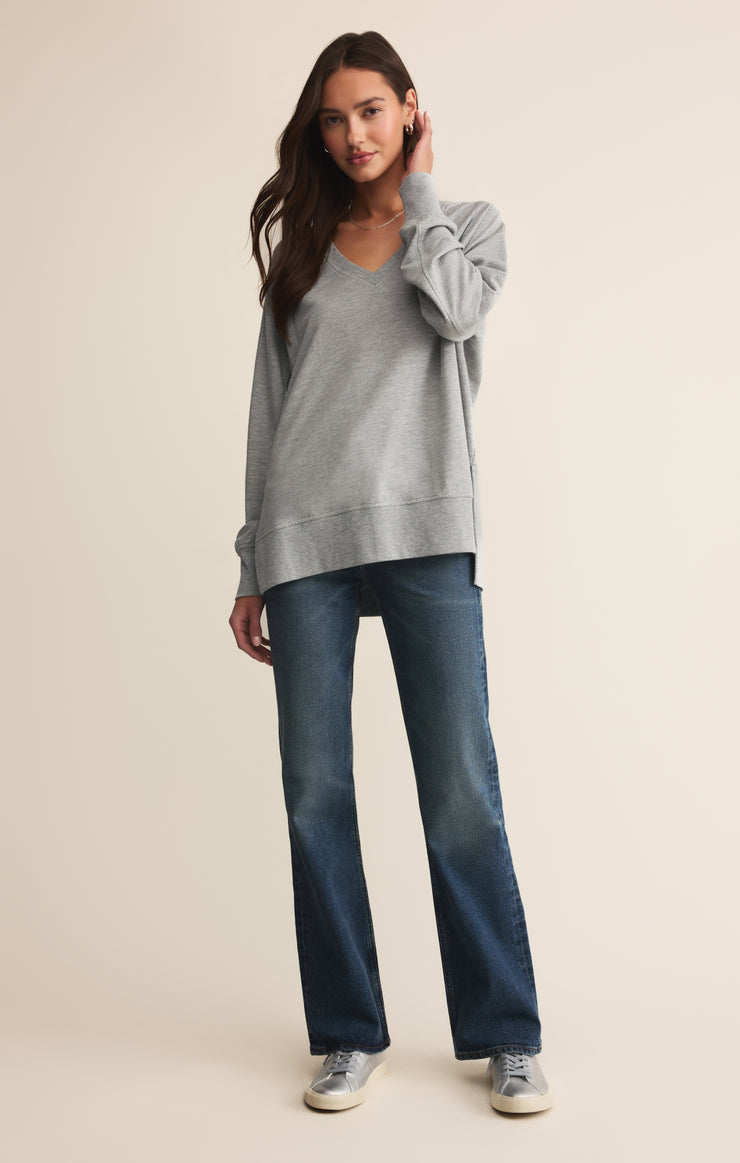 Z Supply Modern V-Neck Weekender - Classic Heather Grey