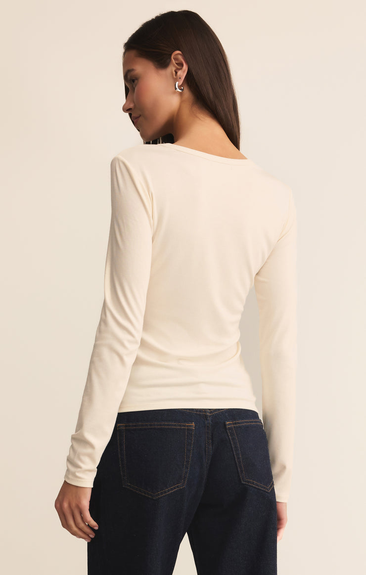 Z Supply Second Skin Long Sleeve Crew - Cloud