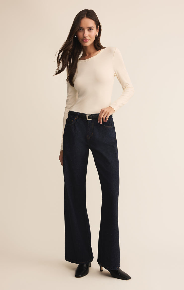 Z Supply Second Skin Long Sleeve Crew - Cloud