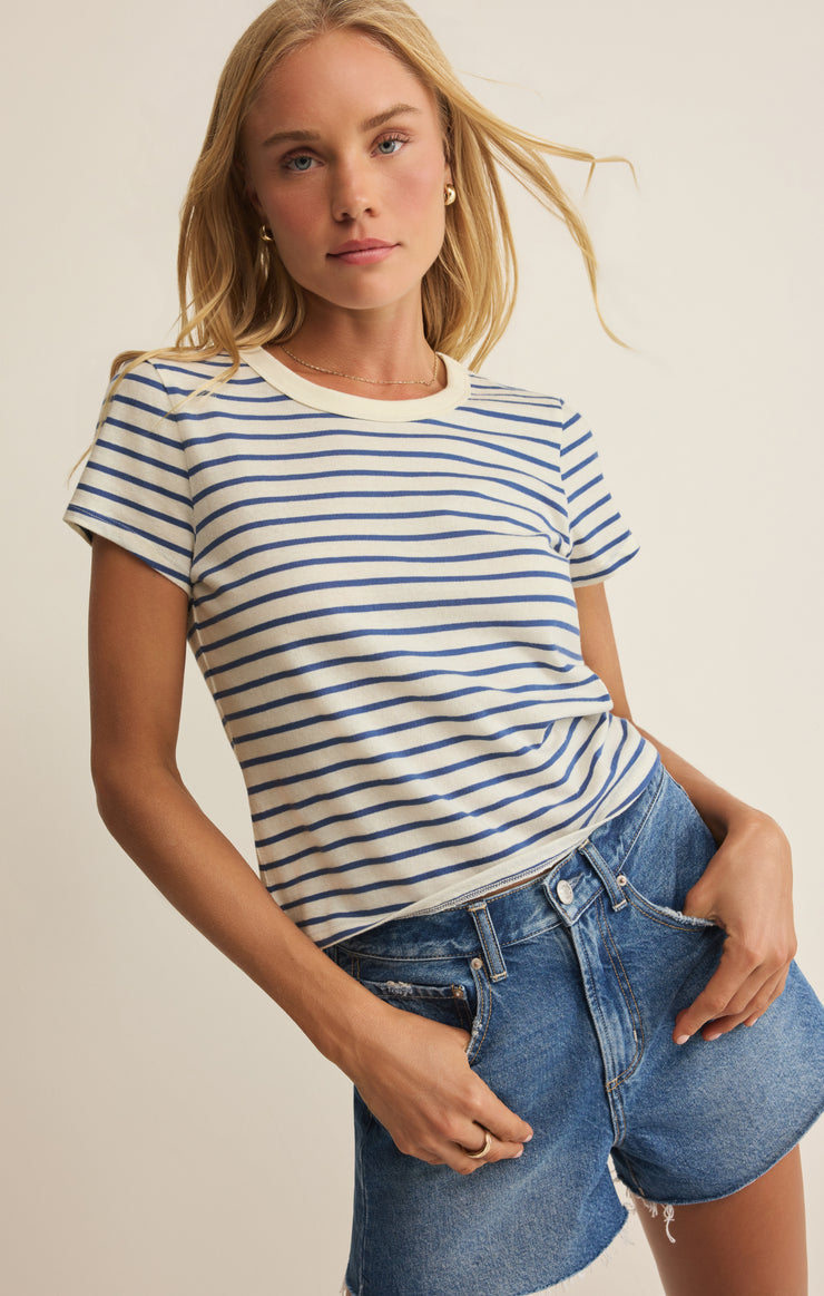Z Supply Junie Striped Tee - True Navy