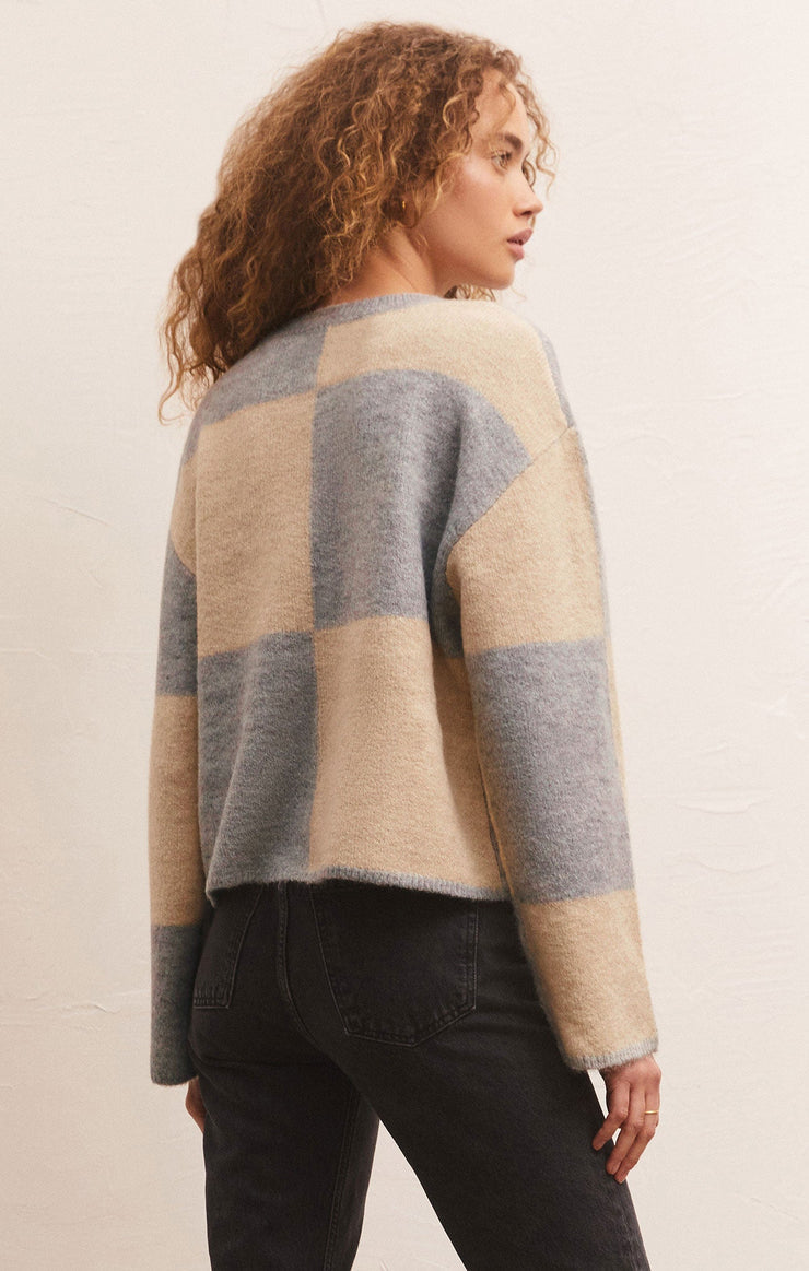 Z Supply Rosi Blocked Sweater-Heather Grey
