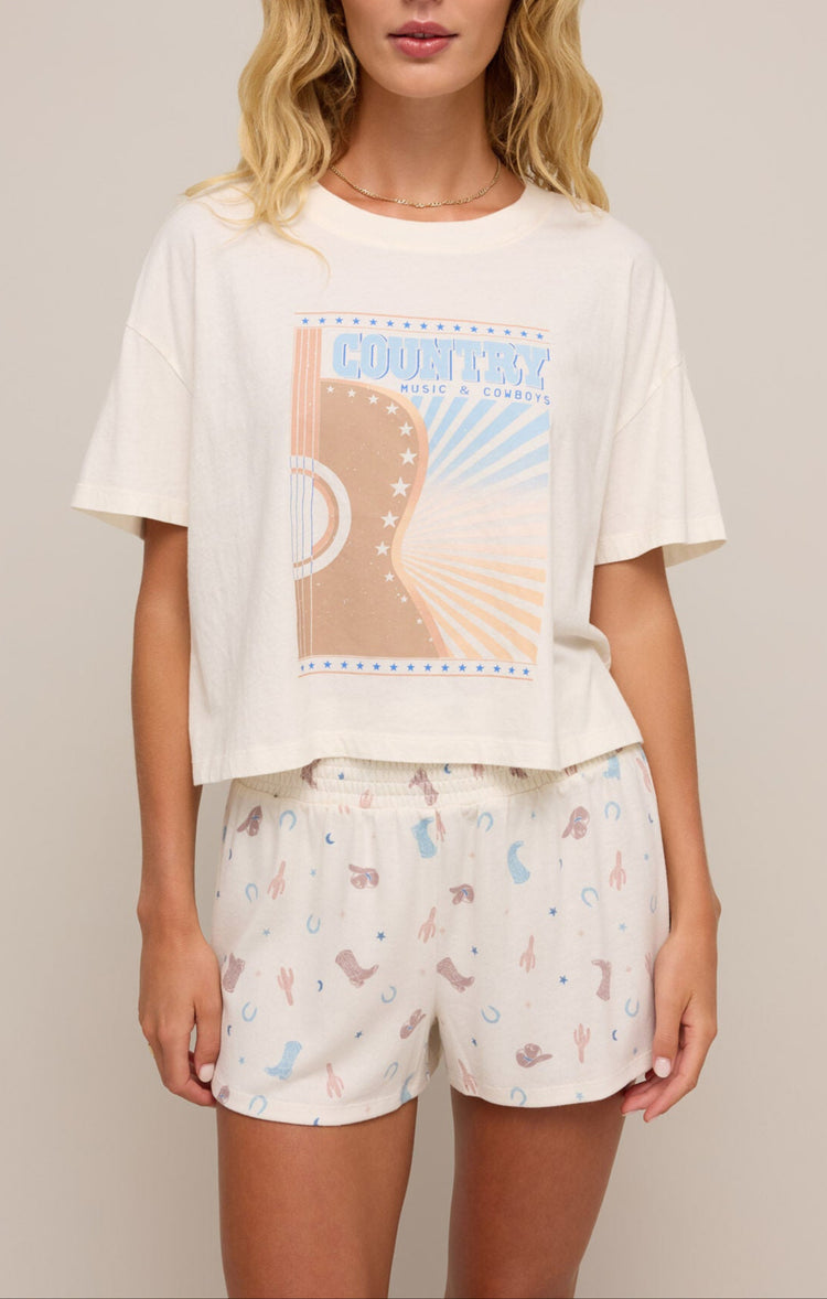 Z Supply Country Music Tee-Sea Salt