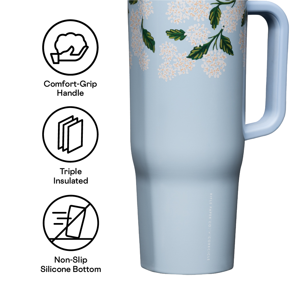 Corkcicle x Rifle Paper Co. “Hydrangea” Gloss - 40oz Cruiser