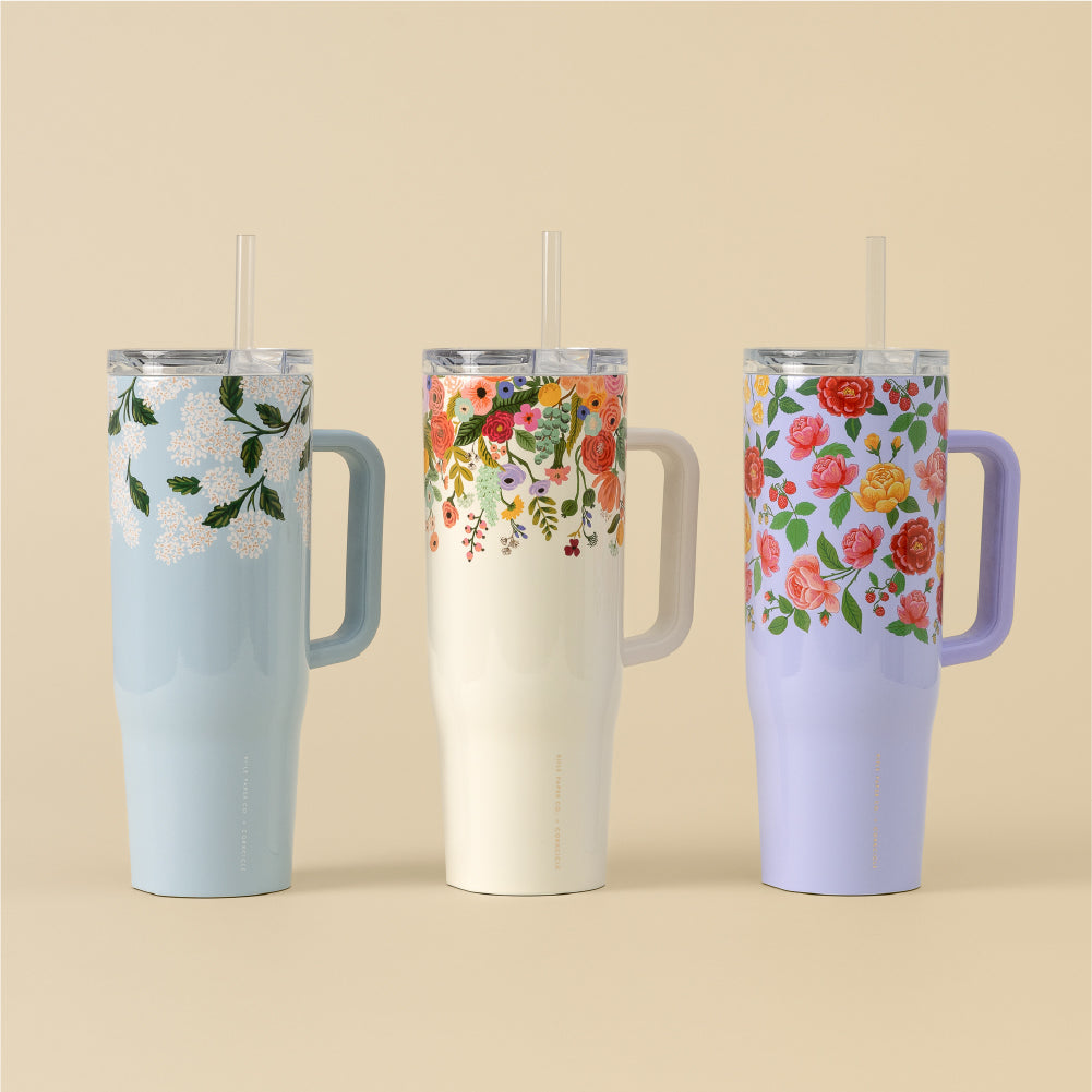 Corkcicle x Rifle Paper Co. “Hydrangea” Gloss - 40oz Cruiser