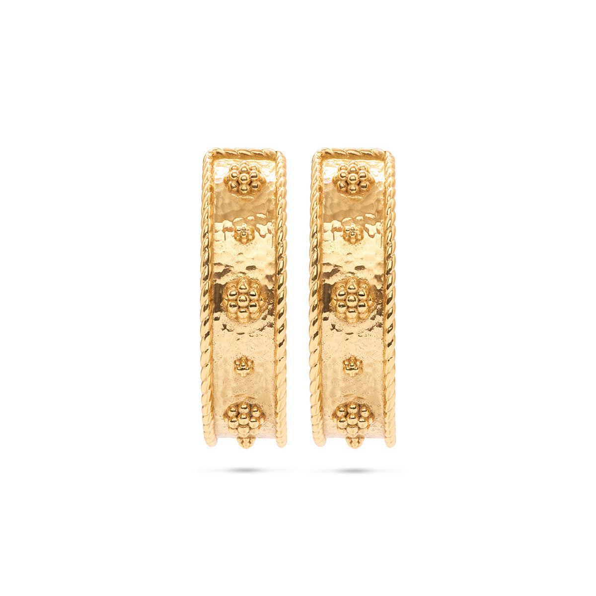 Capucine de Wulf “Berry” Classic Medium Hoop Earrings-Hammered Gold