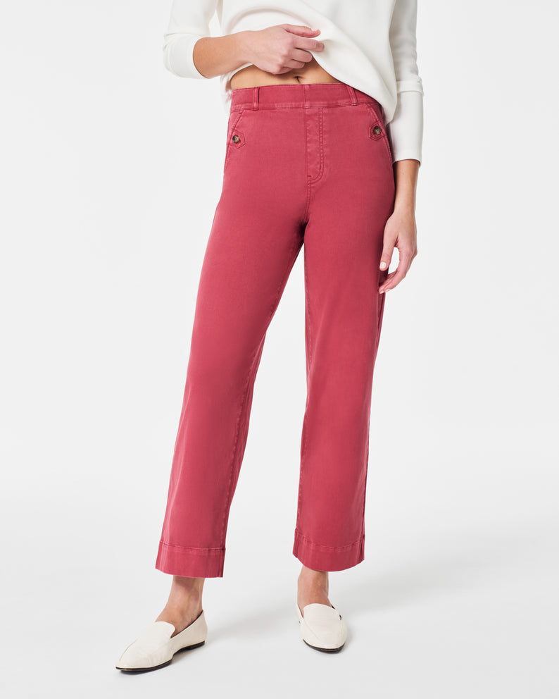 Spanx Stretch Twill Cropped Pant-Wild Rose
