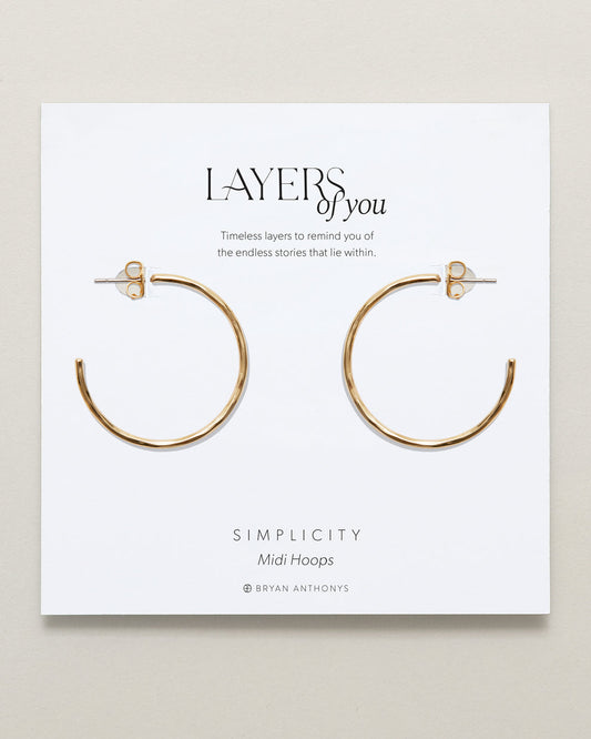 Bryan Anthonys "Simplicity" Midi Hoops-Gold