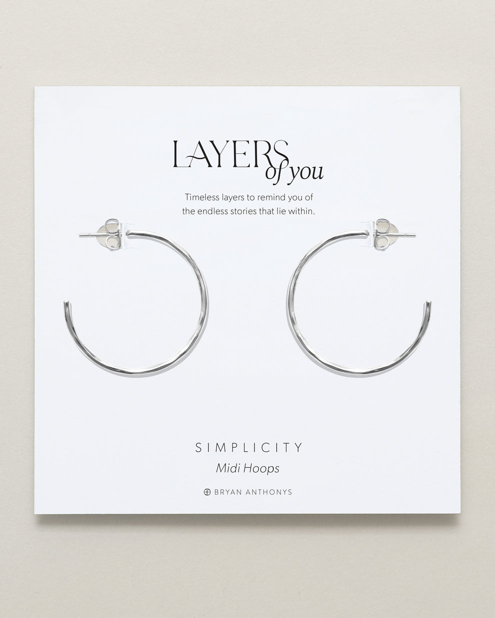 Bryan Anthonys "Simplicity" Midi Hoops-Silver
