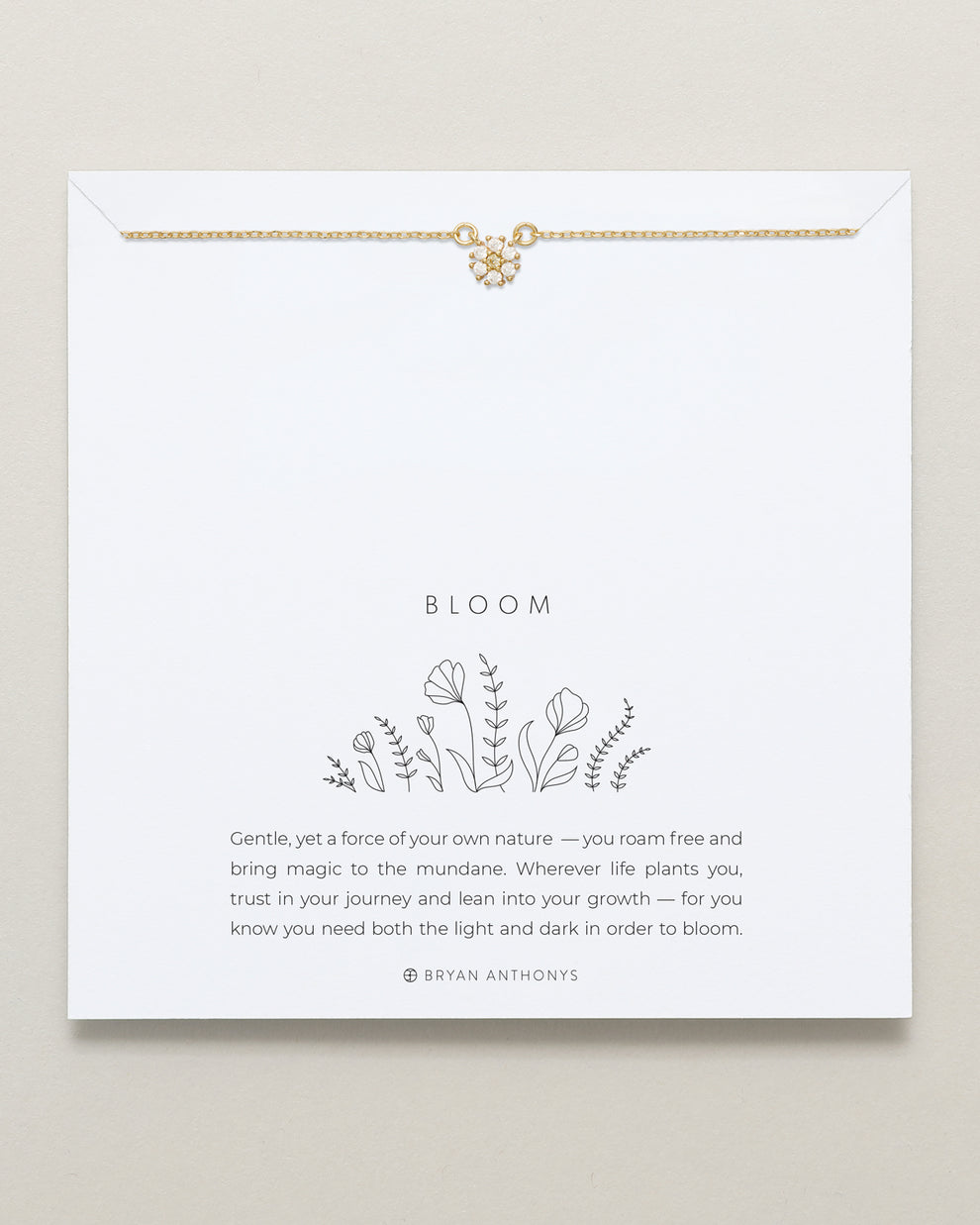 Bryan Anthonys "Bloom" Dainty Necklace-Clear-Gold
