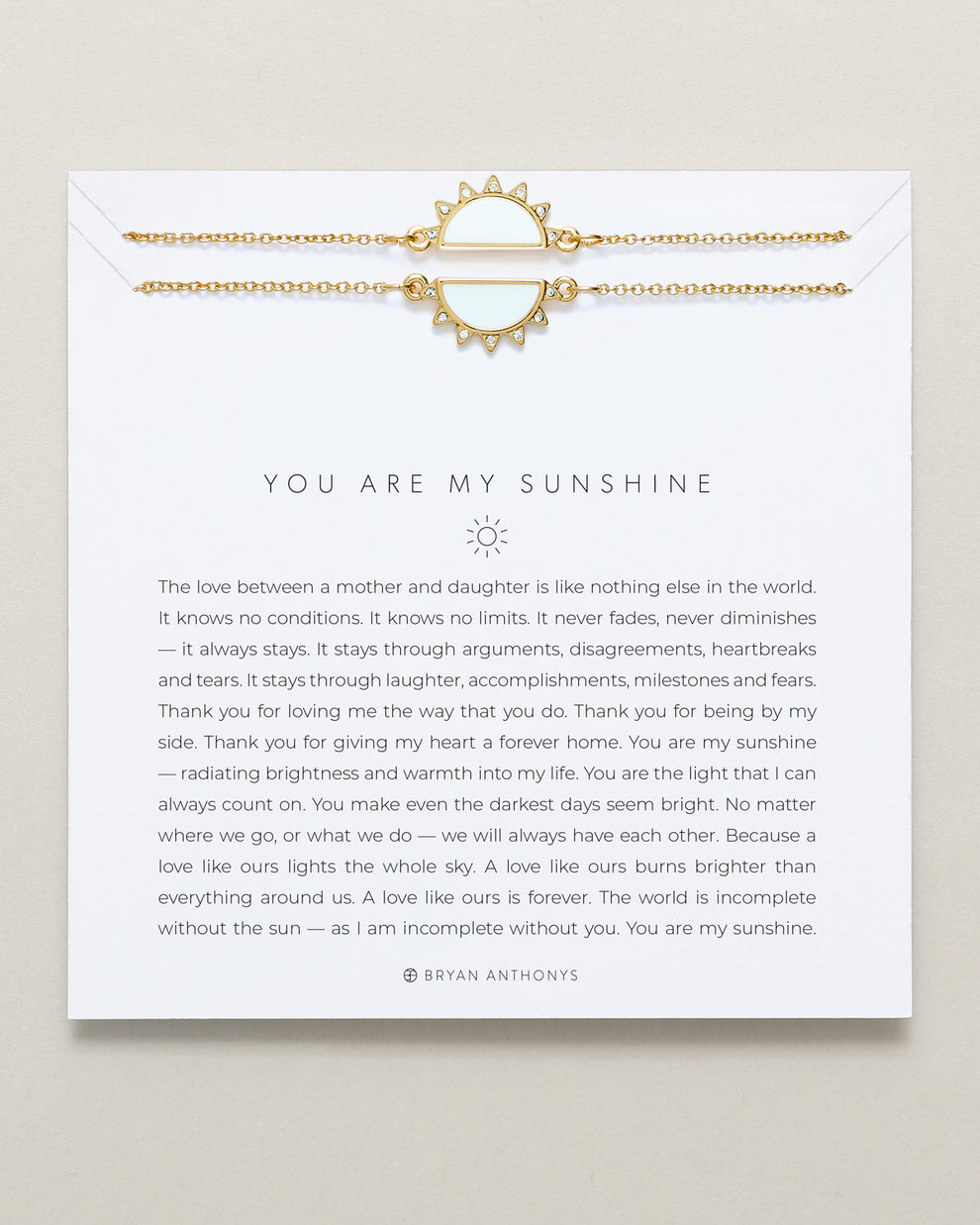 Bryan Anthonys "You Are My Sunshine" Necklace Set-Gold/White