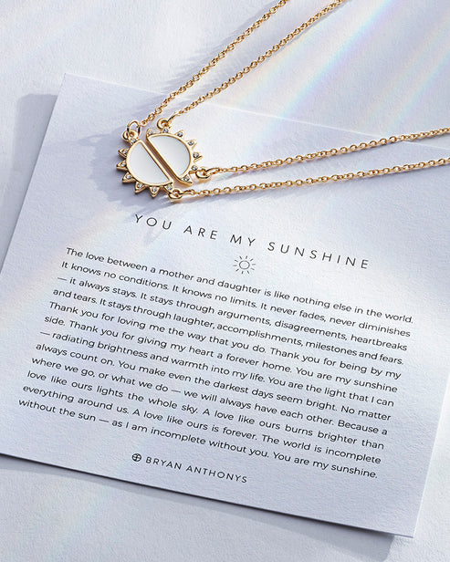 Bryan Anthonys "You Are My Sunshine" Necklace Set-Gold/White