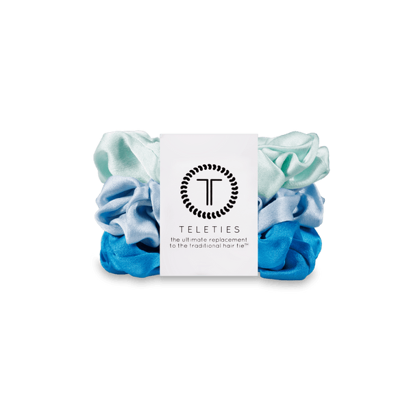 Teleties Large Silk Scrunchies-Blue My Mind