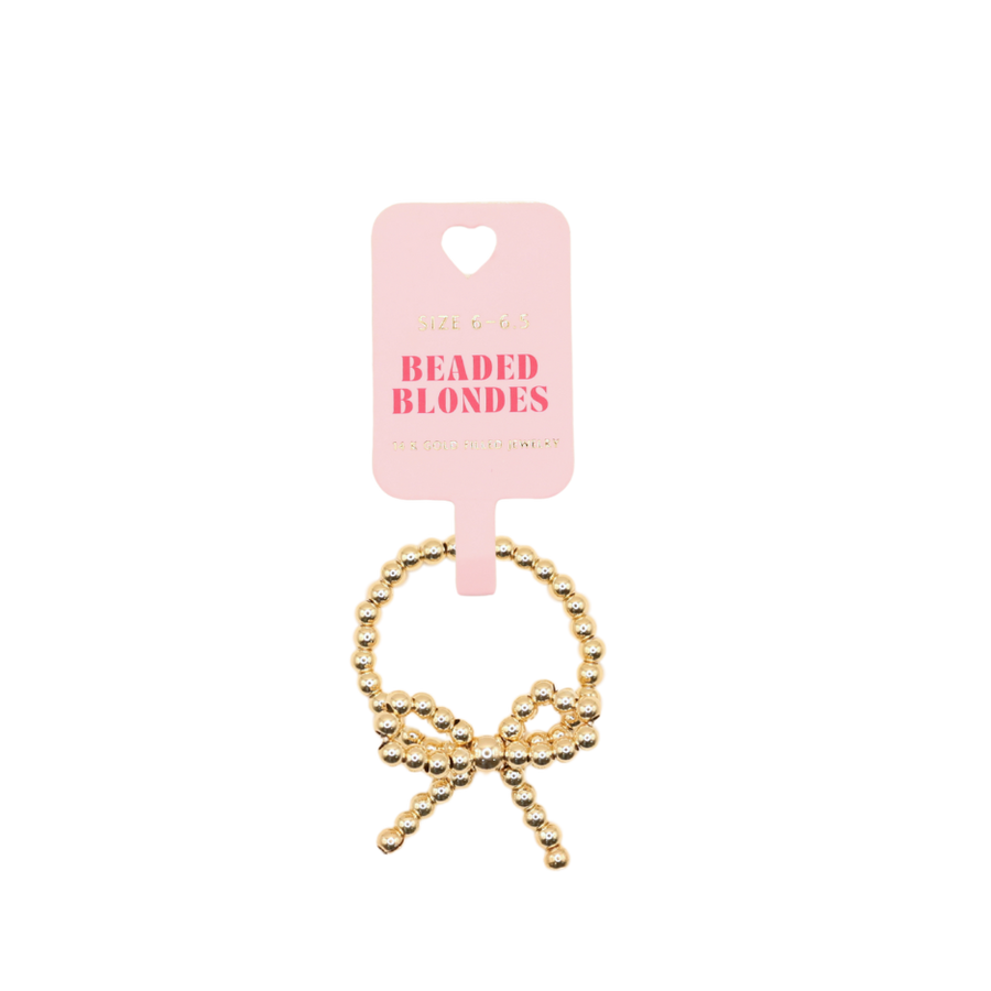 Beaded Blondes "Gold Bow" Ring