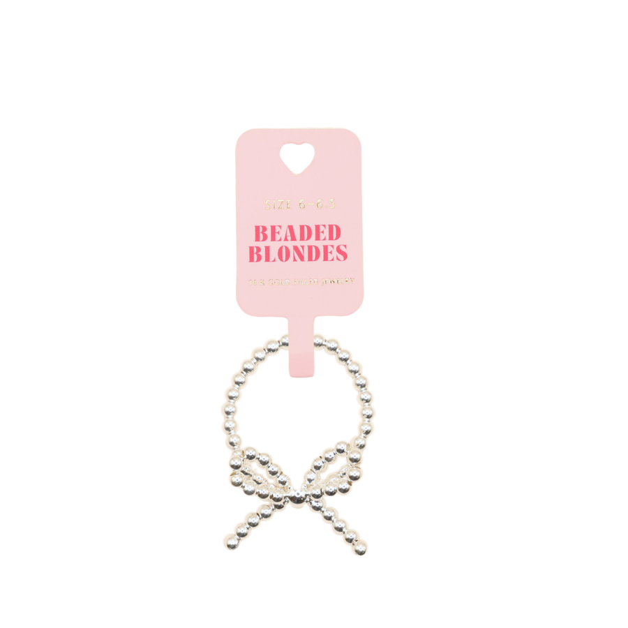 Beaded Blondes "Silver Bow" Ring
