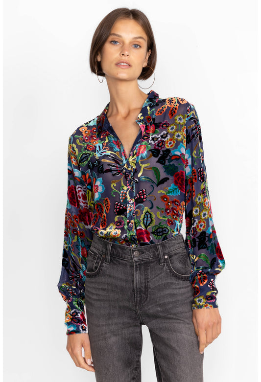 Johnny Was Minto Burnout Yrene Blouse-Multi