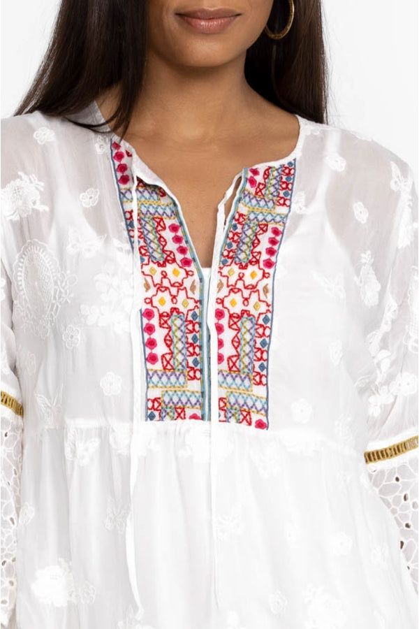 Johnny Was Kit Tunic Dress (Slip)-White