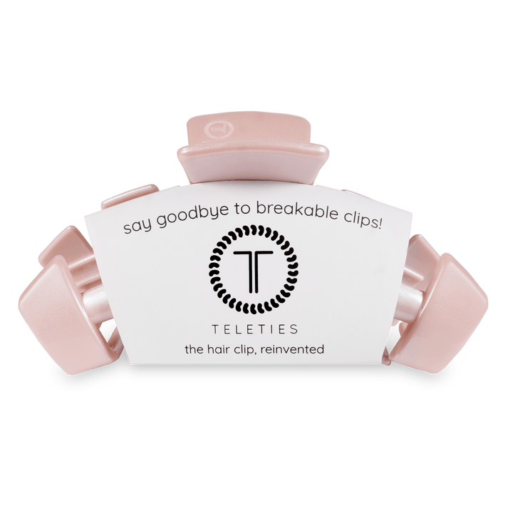 Teleties Classic Large Claw Hairclip-Pearly Pink